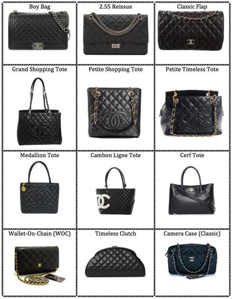 chanel types of bags|list of chanel handbag styles.